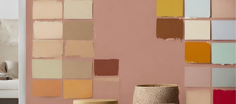 Room interior design with paint samples - Beautiful Homes