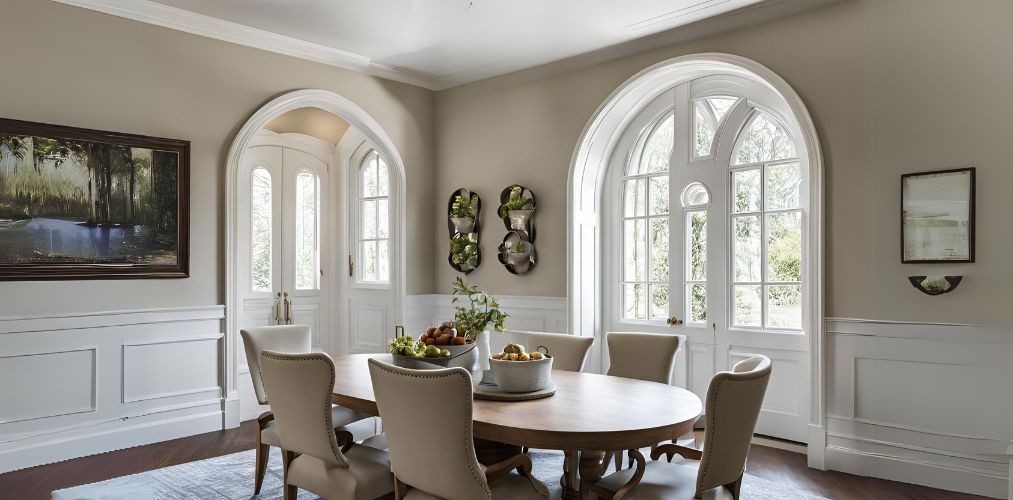 Arched windows and doors for dining room - Beautiful Homes