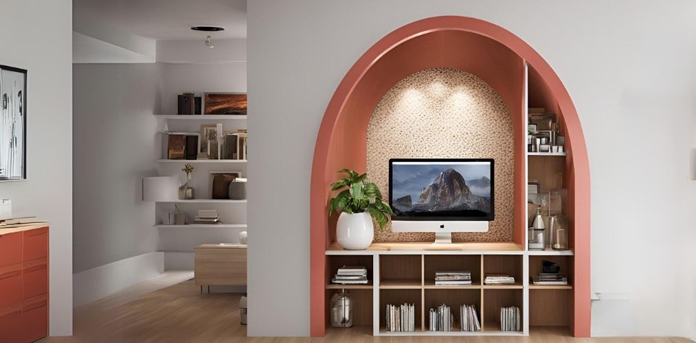 Cozy study corner in an arched niche - Beautiful Homes