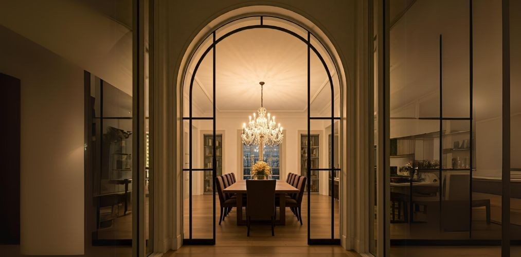 Glass door arch design for dining room - Beautiful Homes