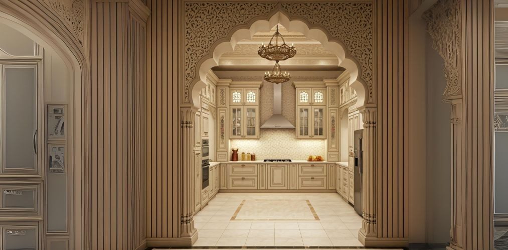 Traditional arch design for kitchen with ornate details - Beautiful Homes