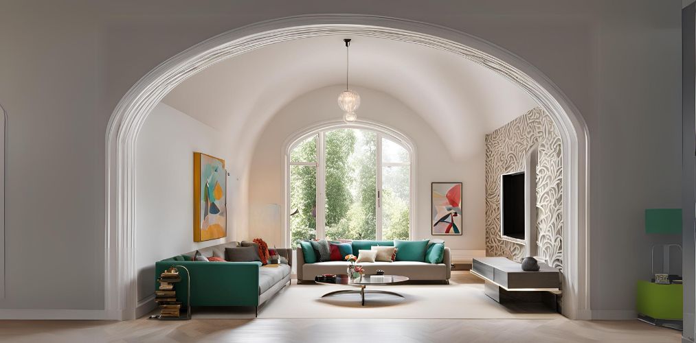 White POP arch design for living room - Beautiful Homes