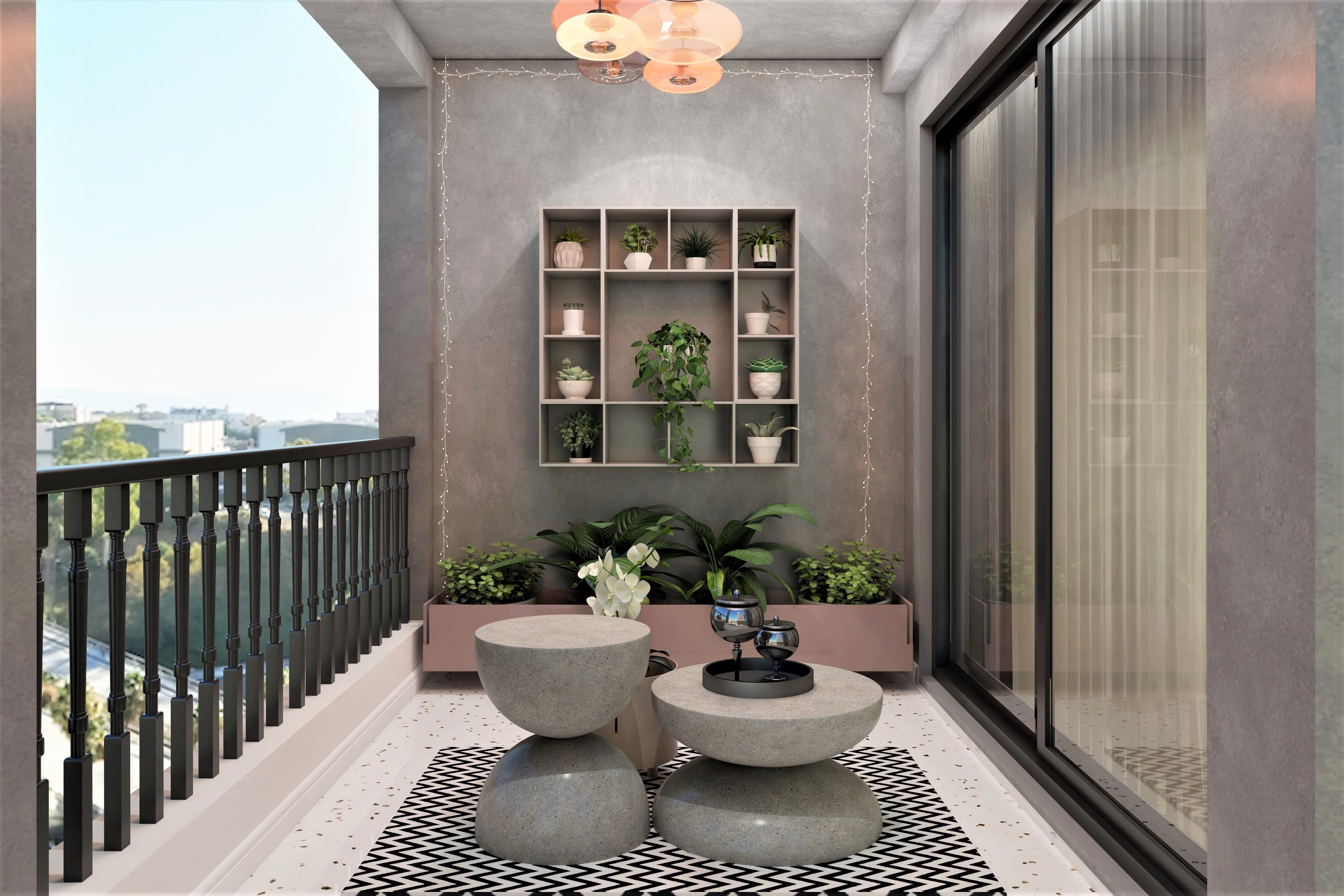 Balcony design with wall garden- Beautiful Homes