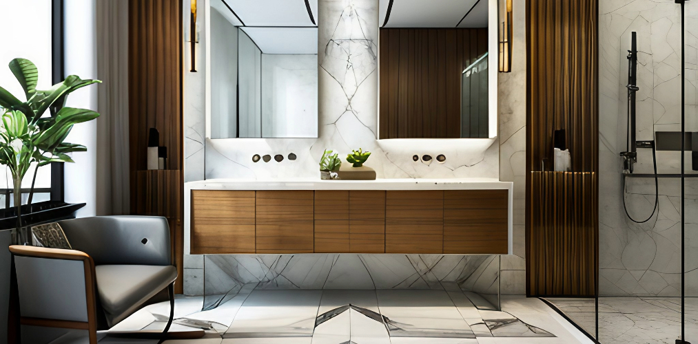 Marble tiles for luxury bathroom-Beautiful Homes