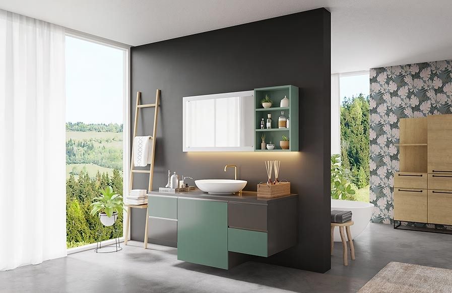 Wall mounted vanity with beautiful colour combinations for your bathroom - Beautiful Homes