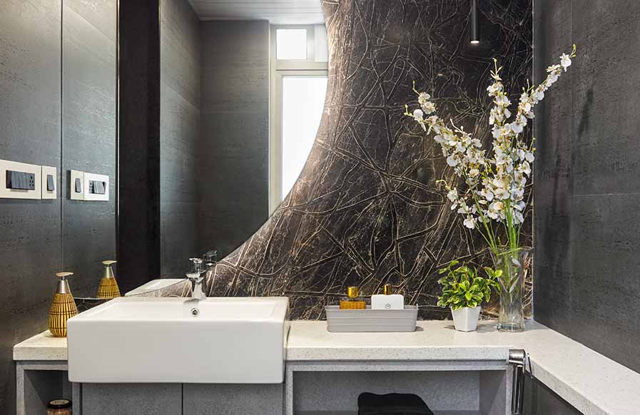 White washbasin & creative mirror ideas for your modern bathroom - Beautiful Homes