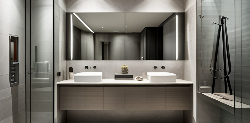 Grey bathroom interior design-BeautifulHomes