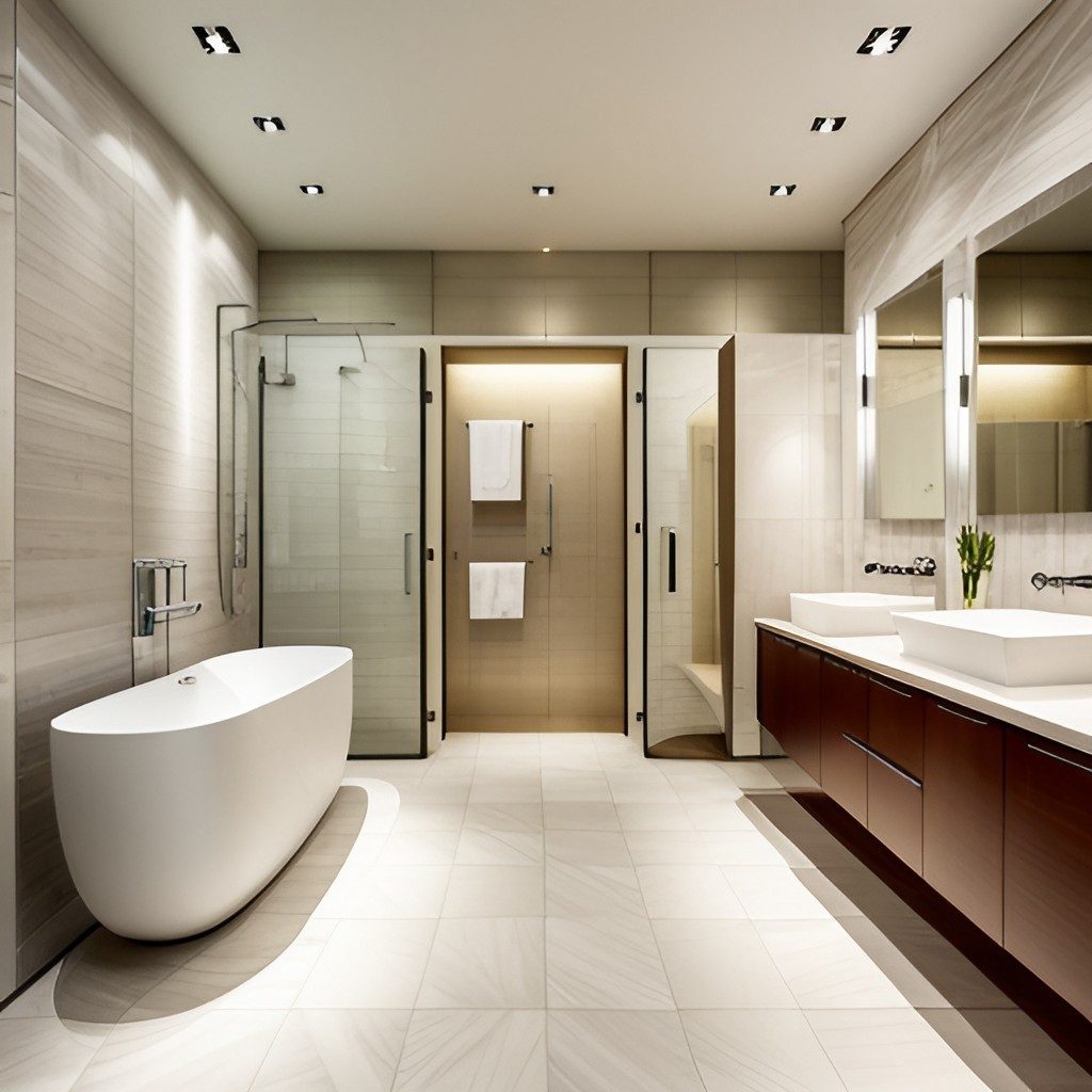 Contemporary bathroom design with ceramic tiles-BeautifulHomes