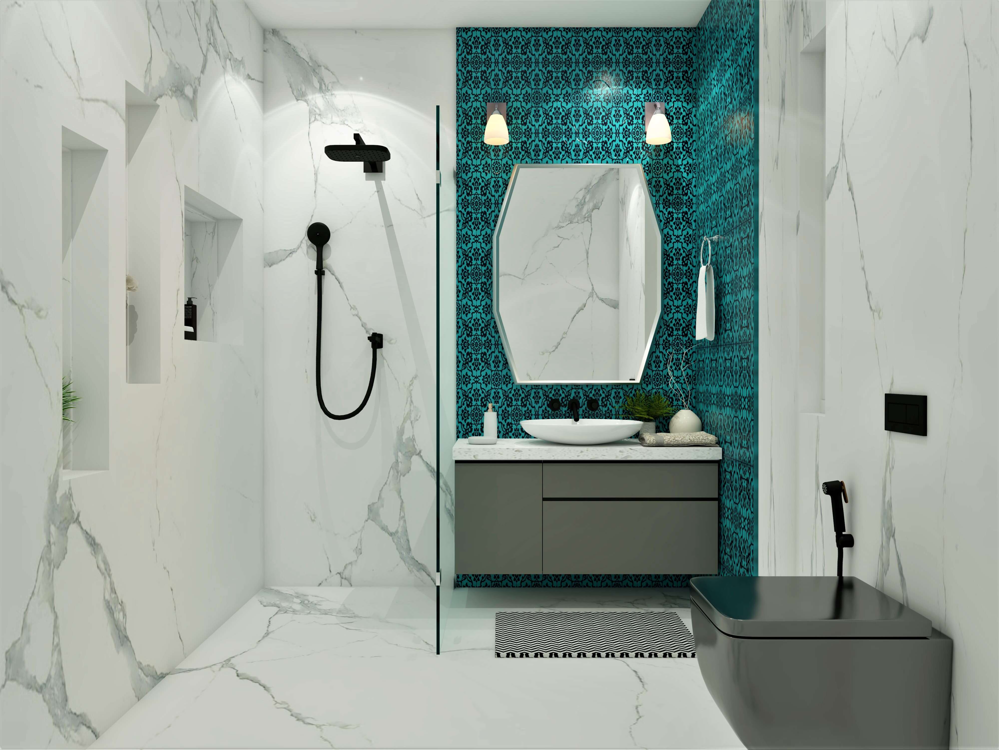 Modern bathroom design using Moroccan tiles - Beautiful Homes