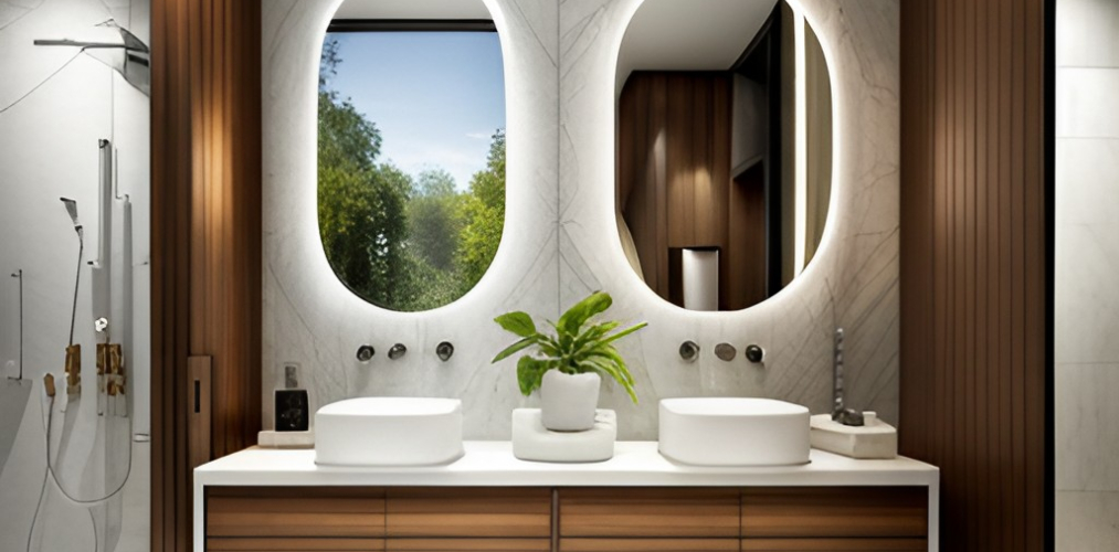 Modern bathroom design with table top wash basin-BeautifulHomes