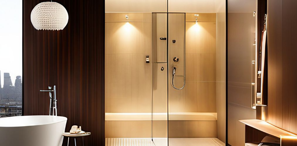 Bathroom design with steam and shower cabin-Beautiful Homes