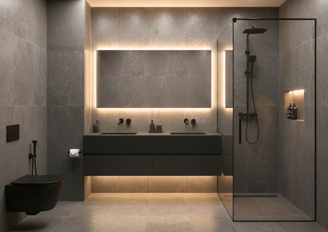 Modern bathroom with floating vanity and sleek design - Beautiful Homes