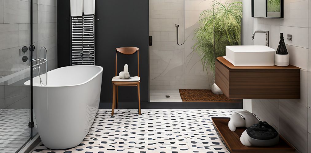 White bathroom with vanity wash basin and bathtub-Beautiful Homes