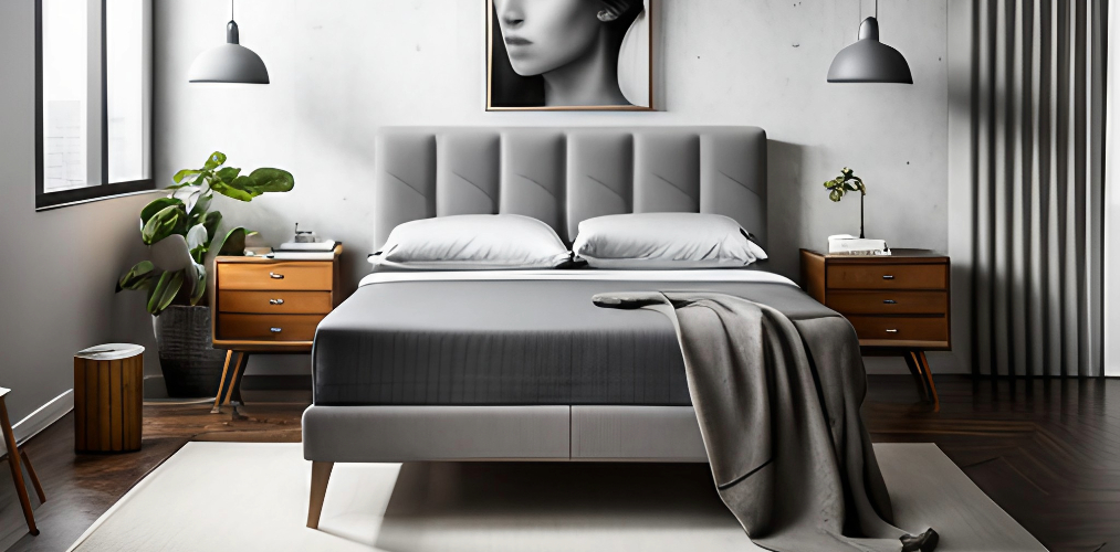 Grey bed design for a simple bedroom-Beautiful Homes