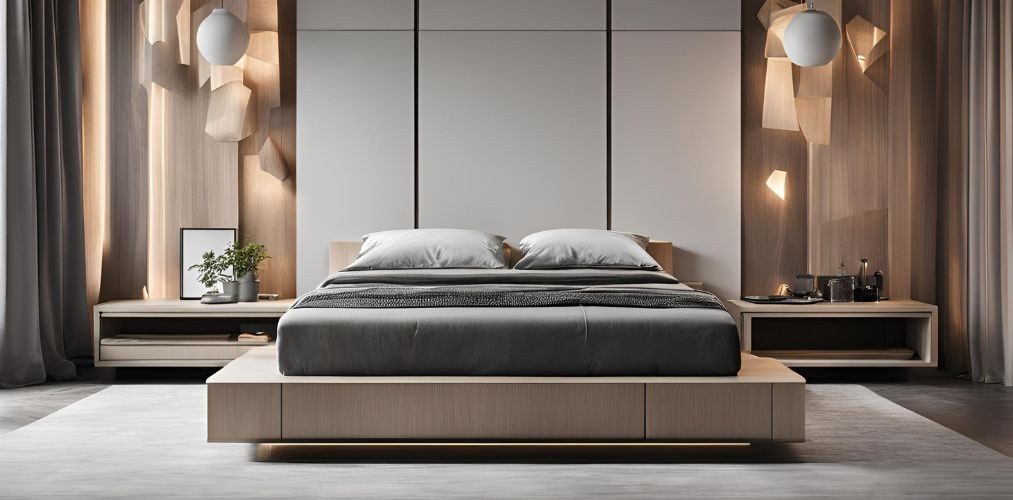 Light wooden bed design with rounded edges - Beautiful Homes