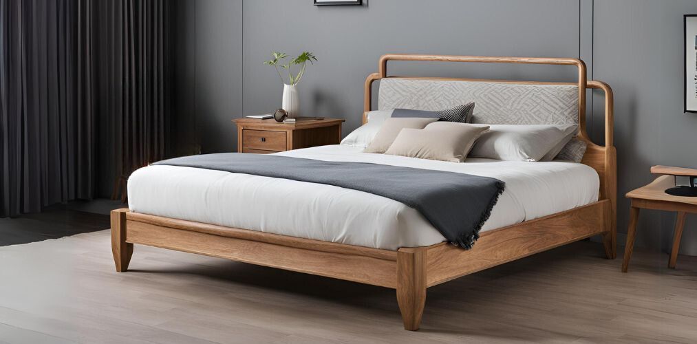 Minimalistic wooden bed design with upholstered headboard - Beautiful Homes