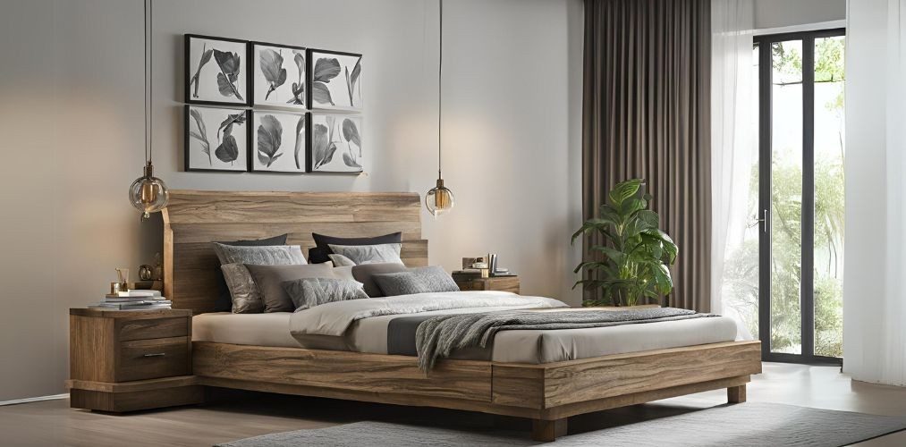 Rustic wooden bed design for guest bedroom - Beautiful Homes