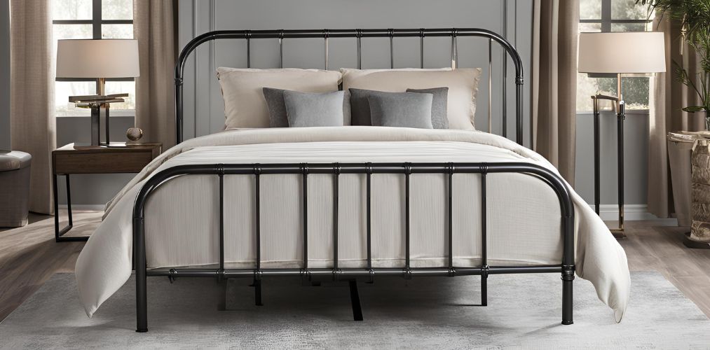 Simple bed design with black metal frame - Beautiful Homes