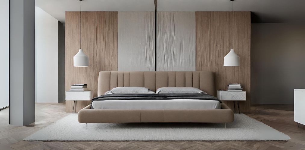 Simple bed design with textured upholstery - Beautiful Homes