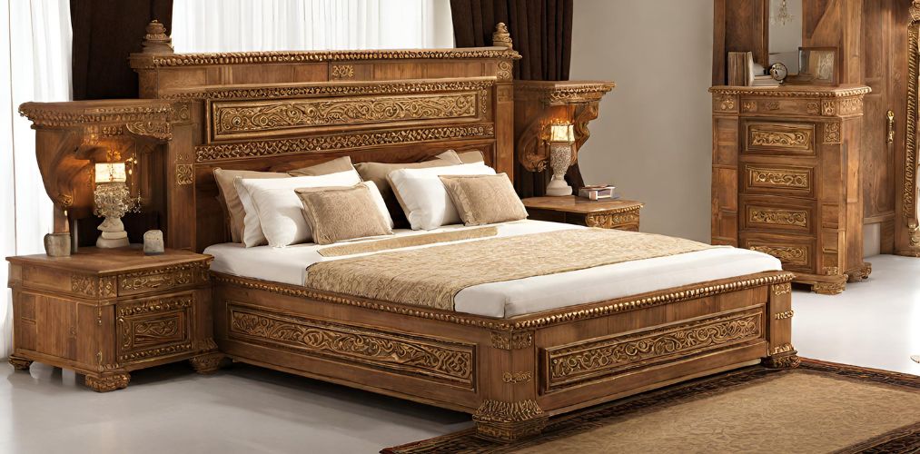 Traditional bed design with intricate carvings - Beautiful Homes