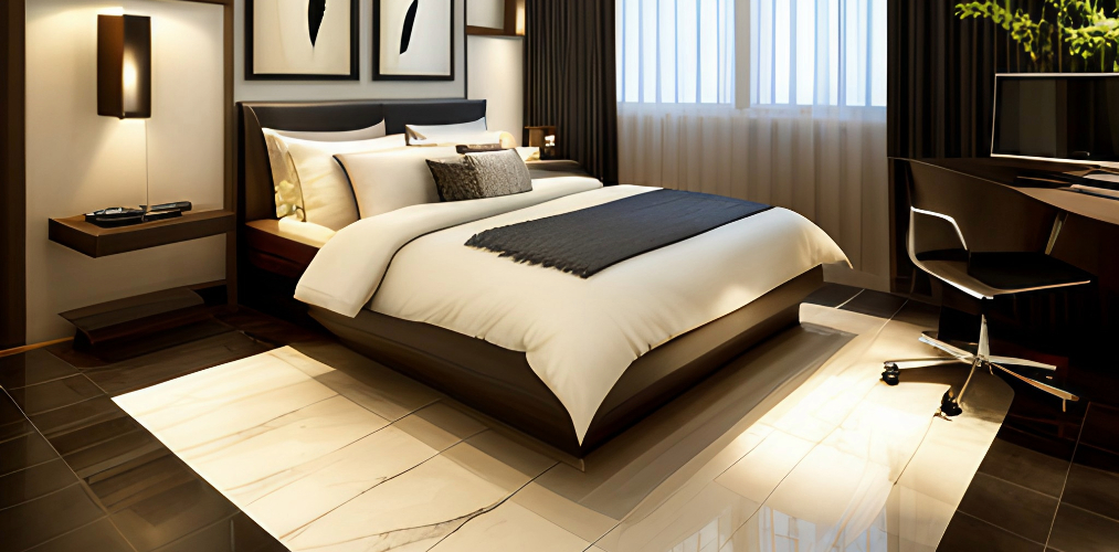 White and black bedroom tiles design-Beautiful Homes