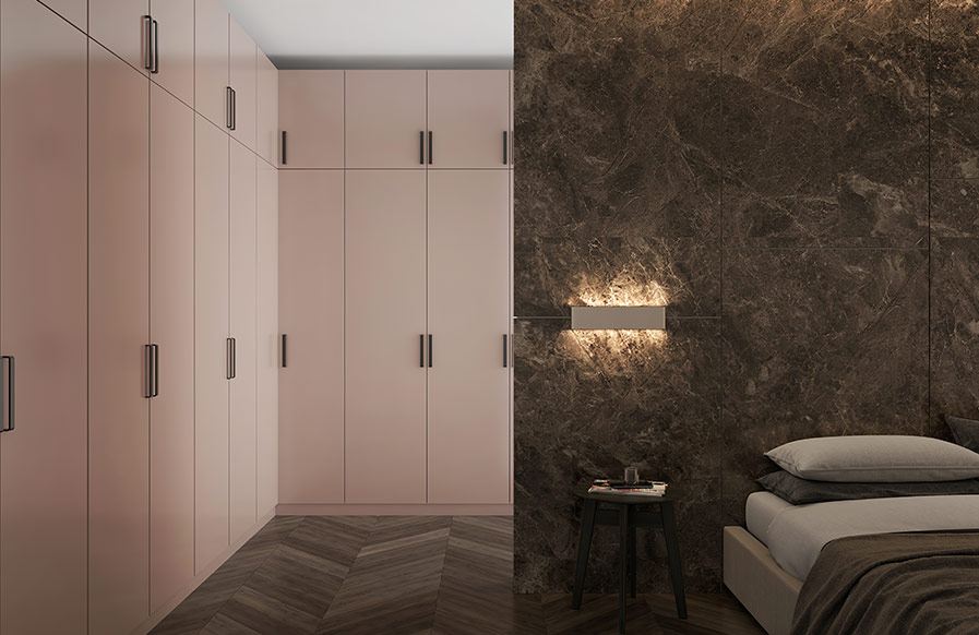 A modern wardrobe design that highlights the room color and design - Beautiful Homes