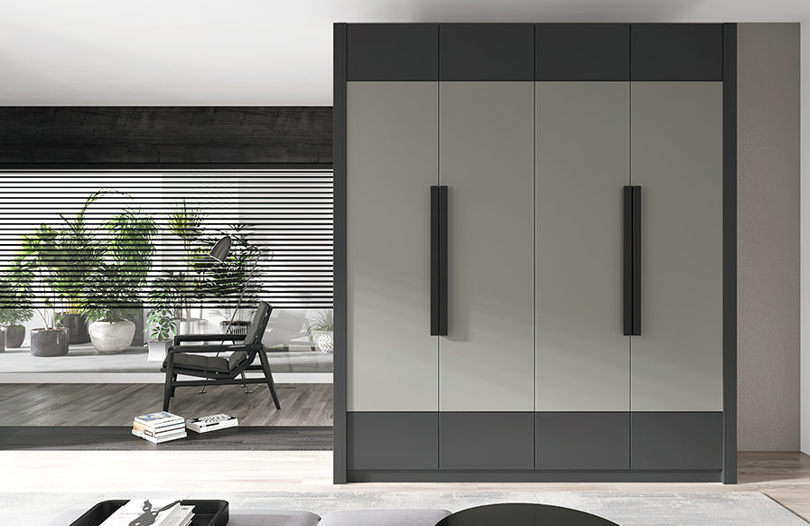 Black and grey modern wardrobe design for more space- Beautiful Homes
