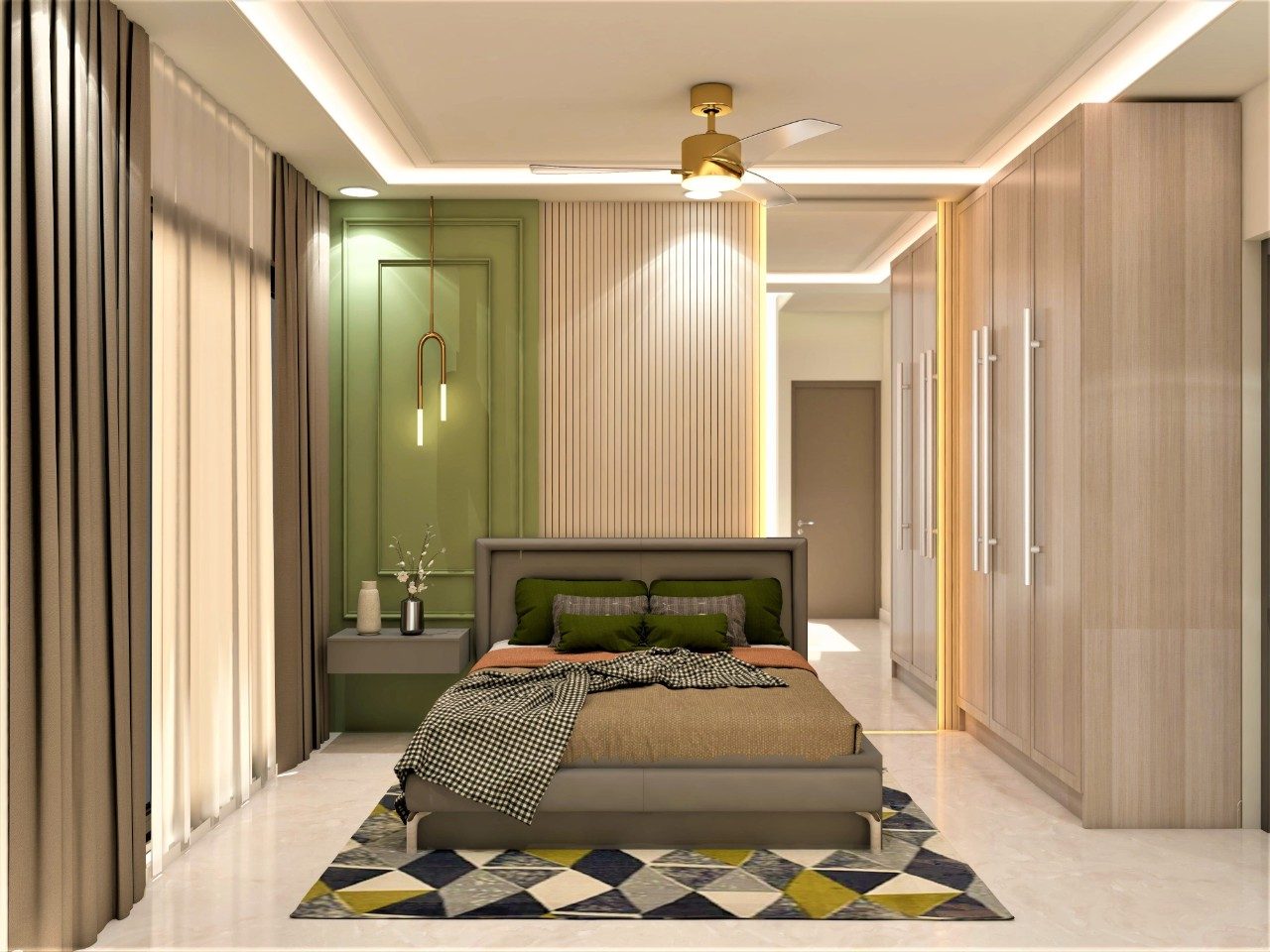 Pop of colour elevates this modern bedroom design - Beautiful Homes