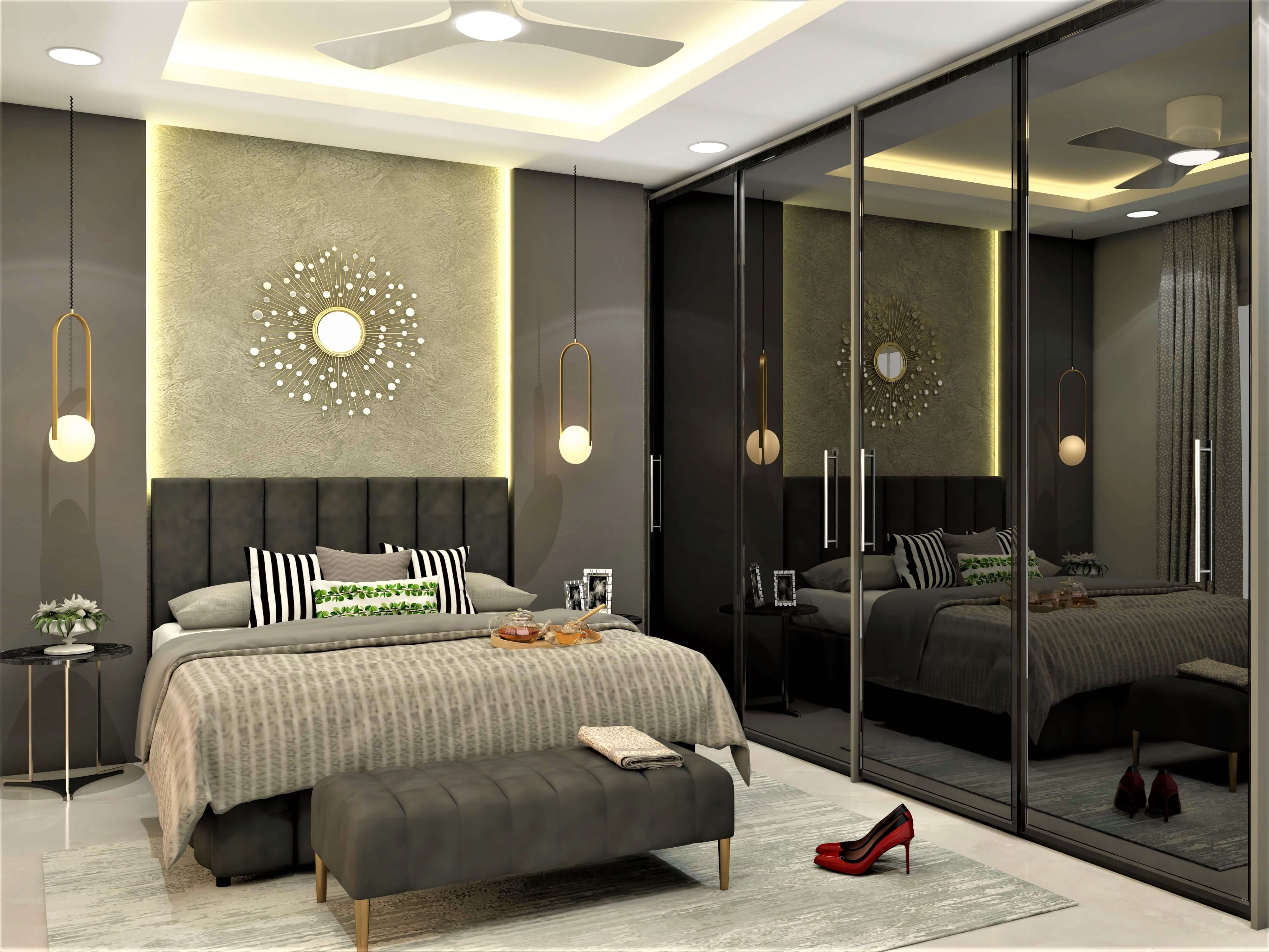 Rich grey modern master bedroom design - Beautiful Homes