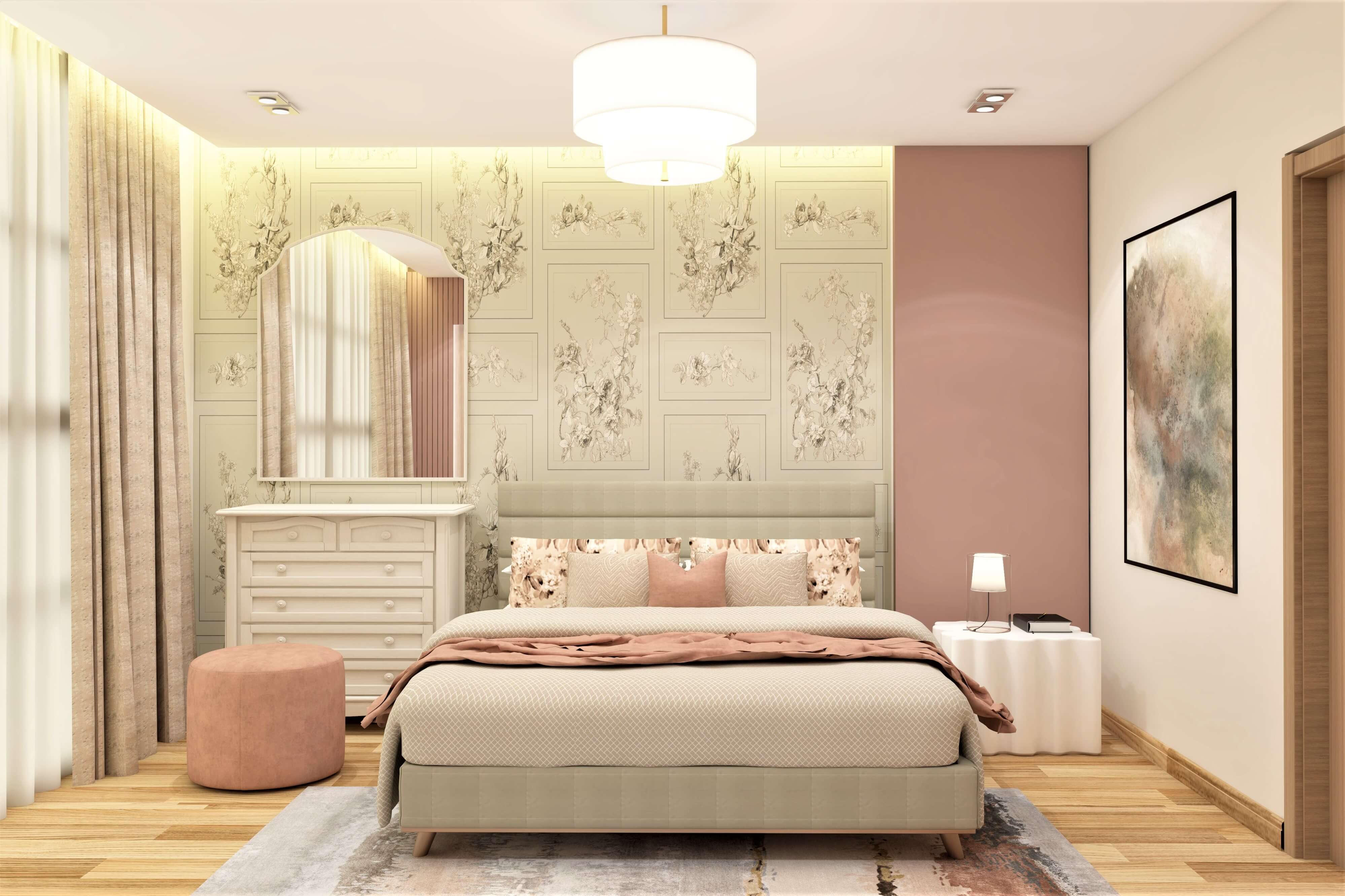 Elegant bedroom space with floral aesthetics - Beautiful Homes