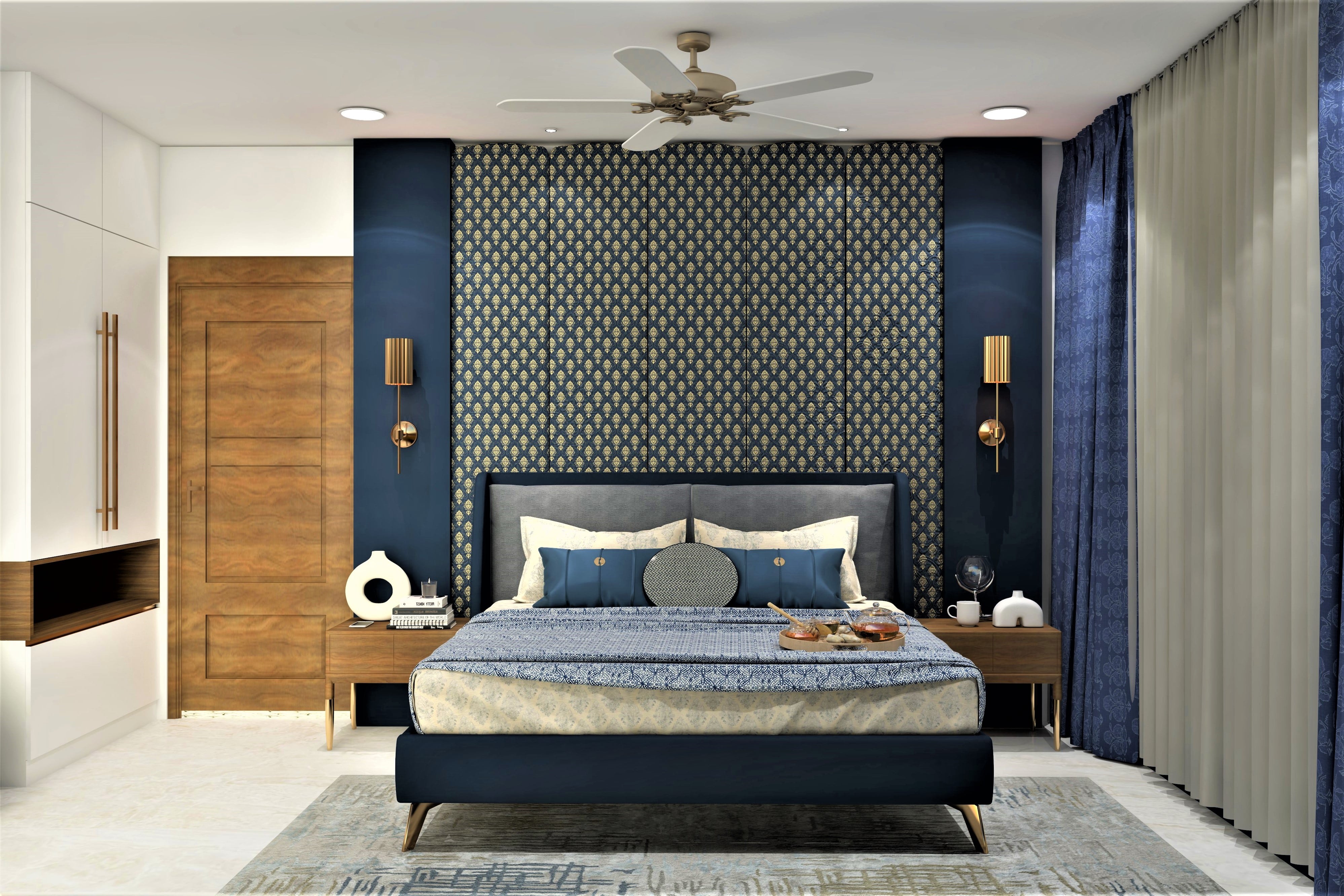 Indian contemporary bedroom design with elegant accents - Beautiful Homes