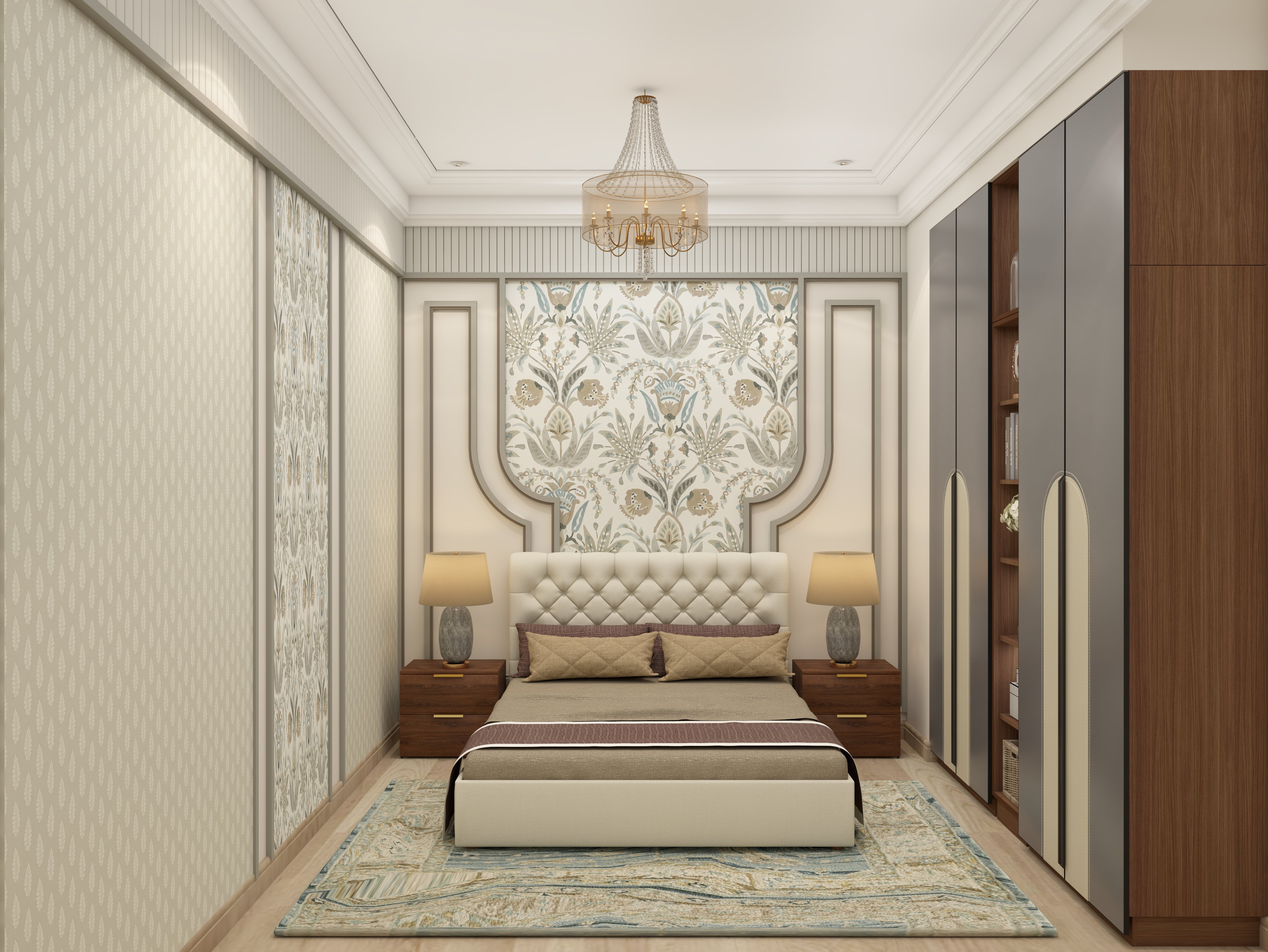 Luxurious modern bedroom with stylish wardrobe - Beautiful Homes