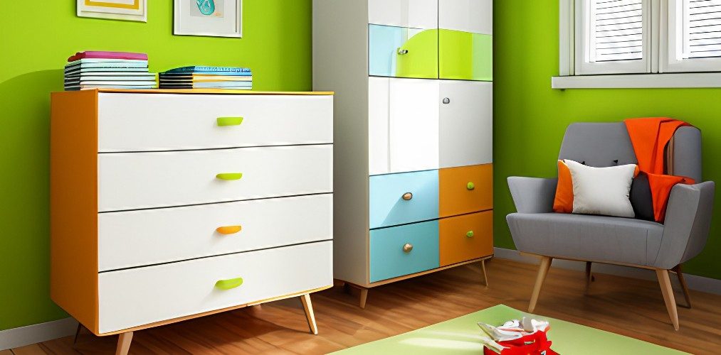 Colorful baby dresser and foldable wardrobe for kids bedroom-Beautiful Homes