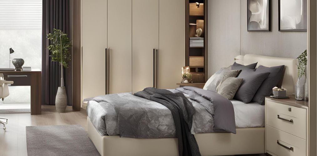 Contemporary bedroom design with a 4-door wardrobe - Beautiful Homes