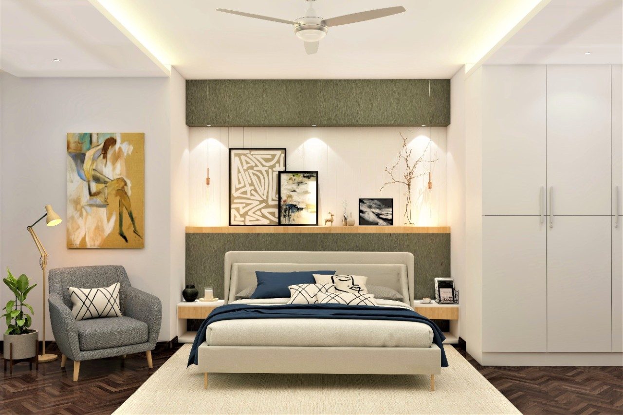 Contemporary bedroom design with a feature wall - Beautiful Homes