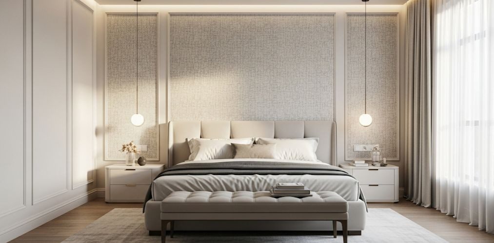Elegant bedroom with neutral palette and lighting - Beautiful Homes