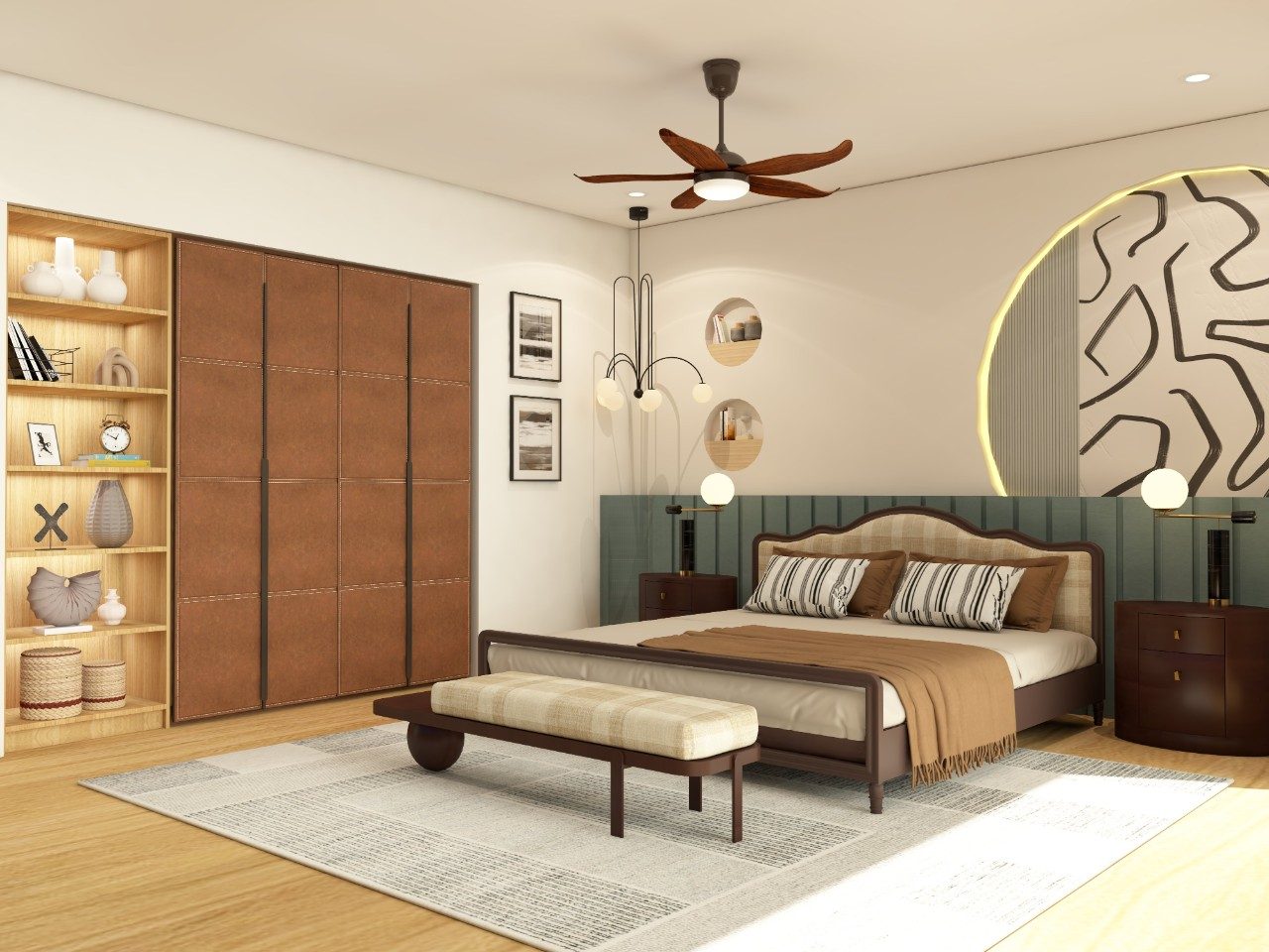 Contemporary style bedroom with modern furnishings - Beautiful Homes