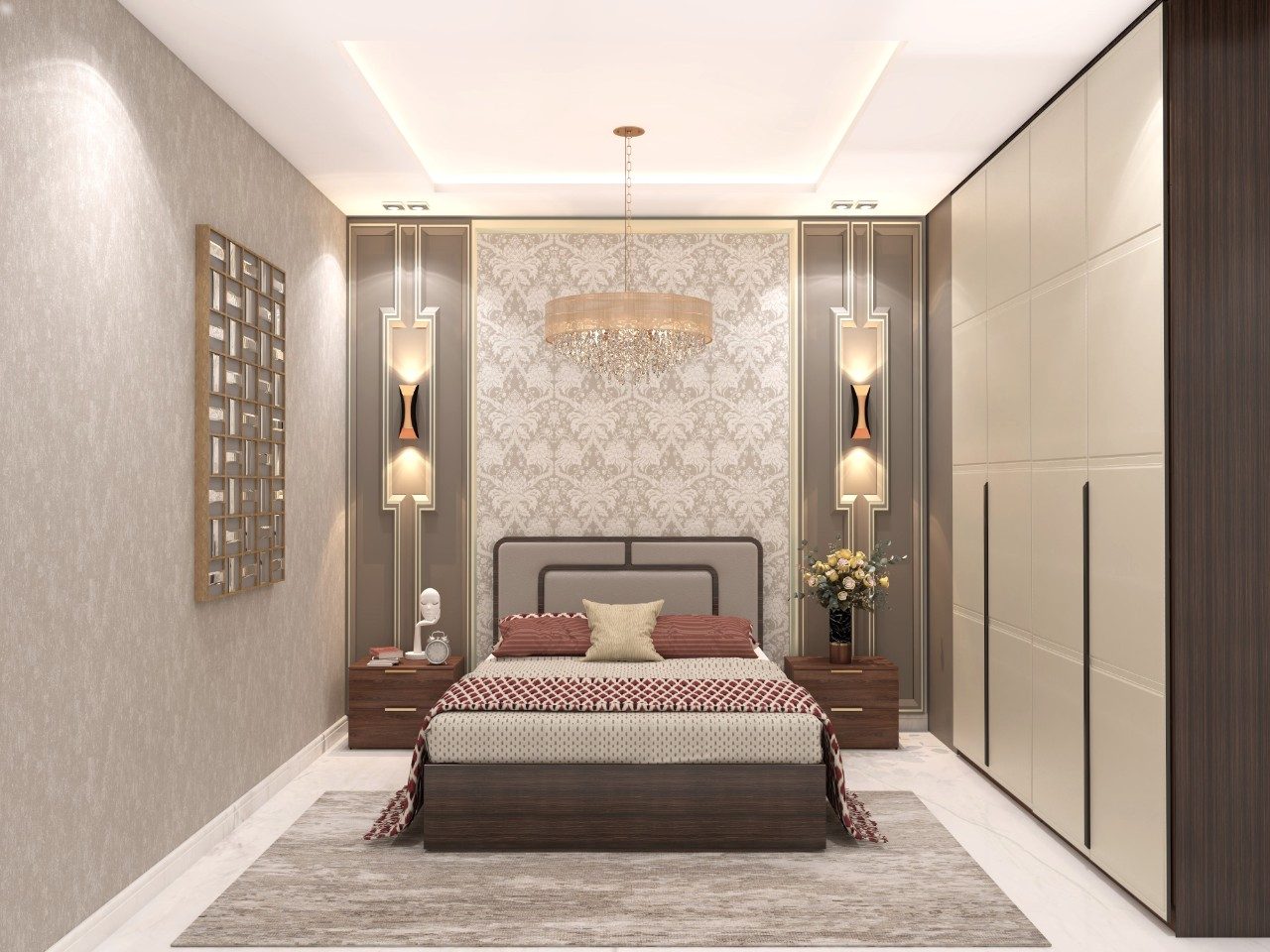 Luxurious bedroom with modern décor - Beautiful Homes