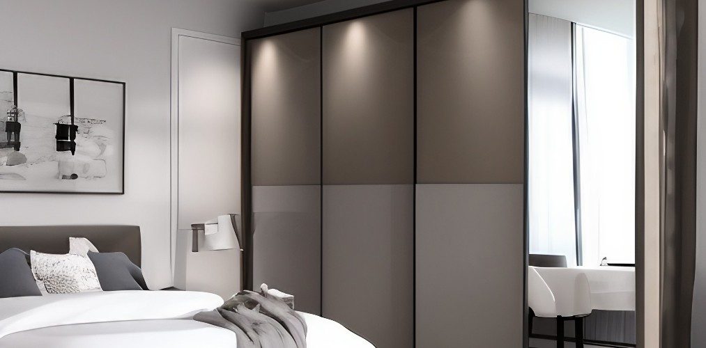 Grey sliding door wardrobe design-Beautiful Homes