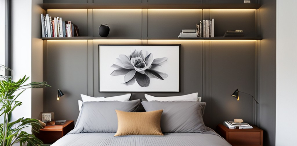Modern bedroom design with grey furniture-BeautifulHomes