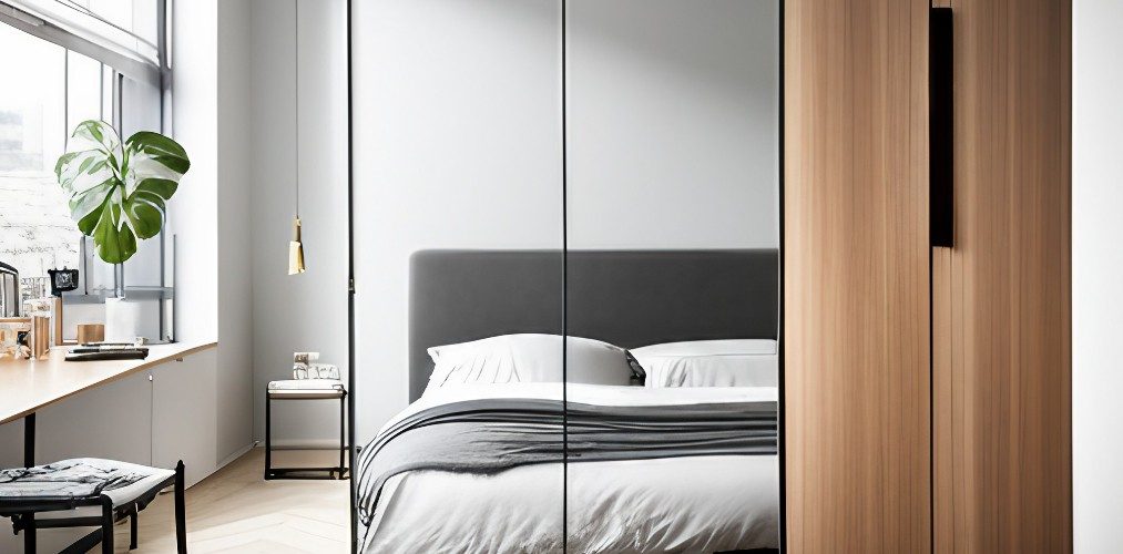 Wooden mirrored wardrobe for bedroom-Beautiful Homes