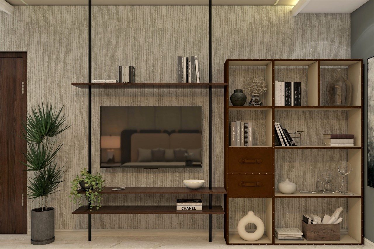 TV unit with book shelf for bedroom-Beautiful Homes