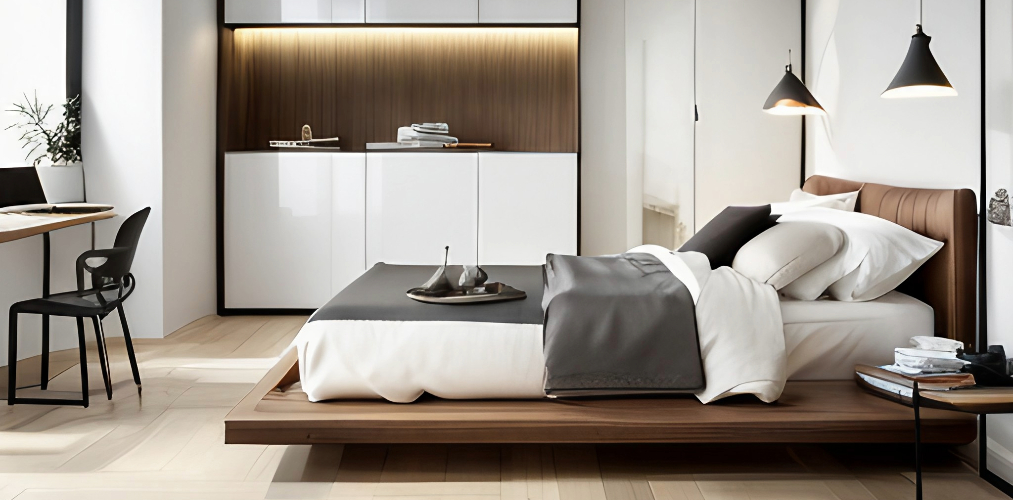 Modern white bedroom with wooden flooring - Beautiful Homes