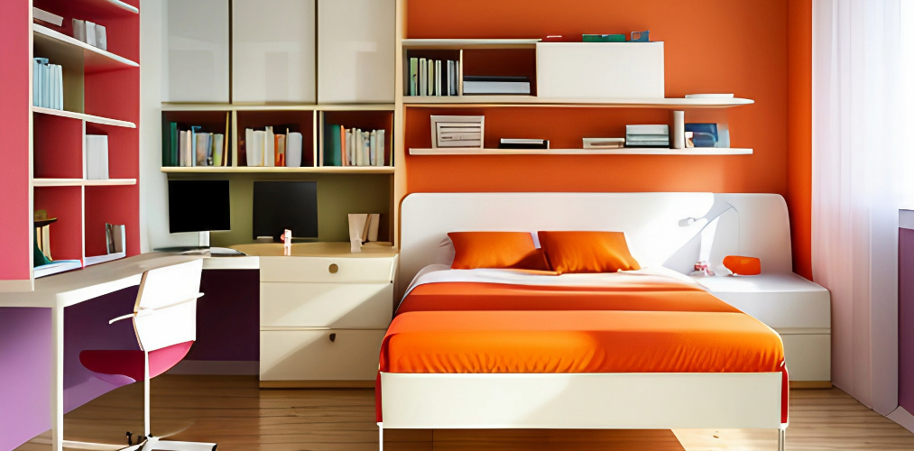 White double bed design for colorful kid's bedroom-Beautiful Homes