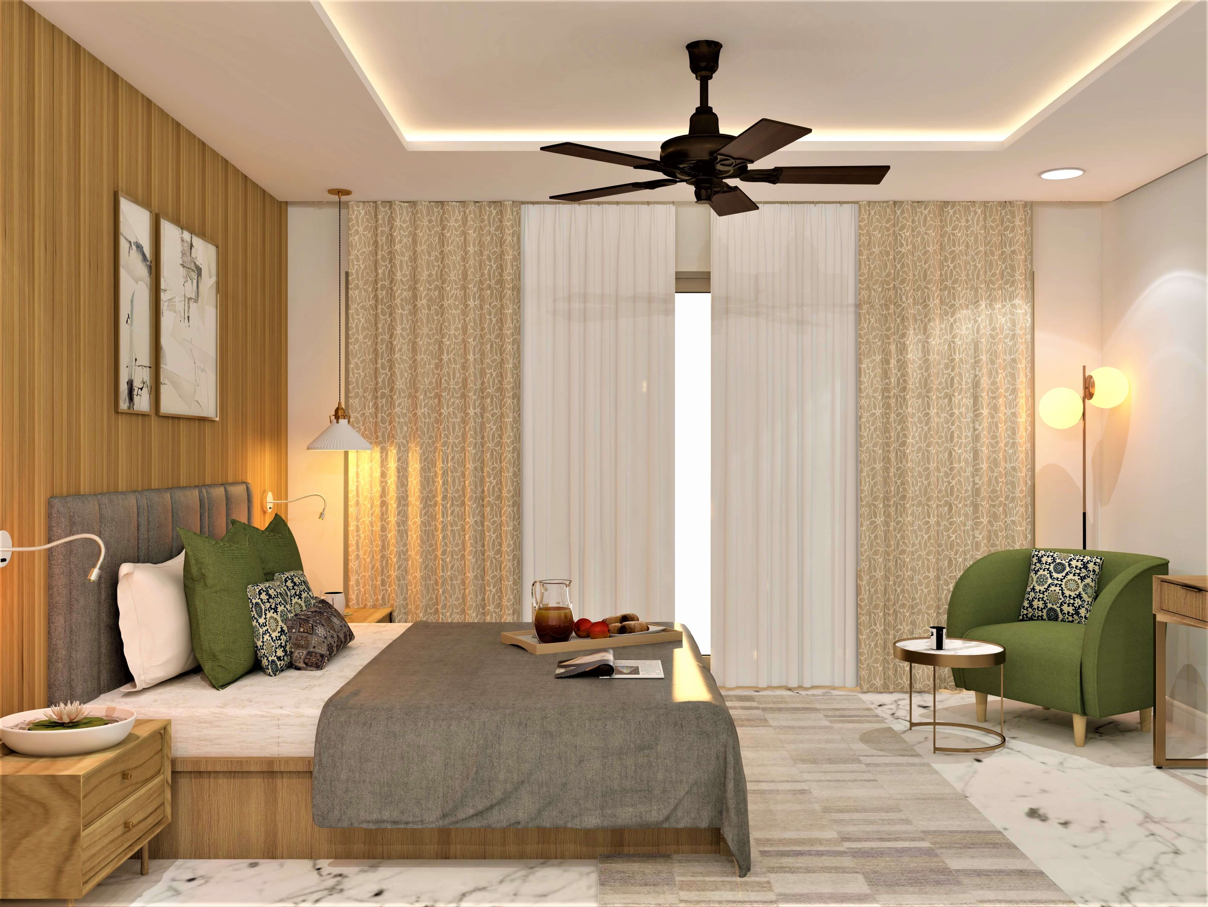 Wood-themed modern master bedroom design - Beautiful Homes