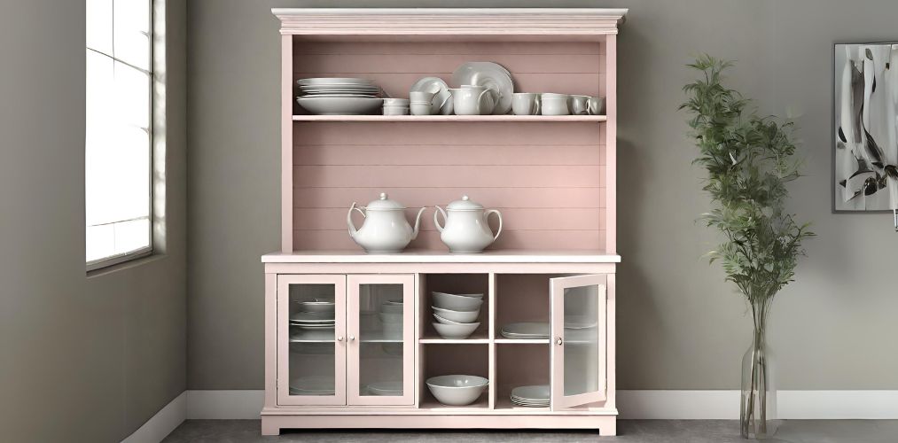 Pastel crockery unit with open shelves - Beautiful Homes