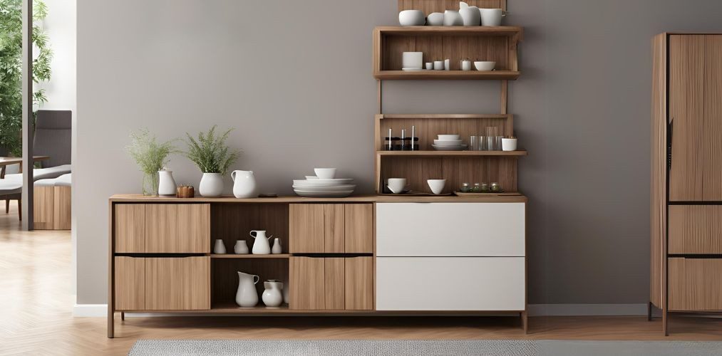 White and wood crockery unit with sideboard - Beautiful Homes