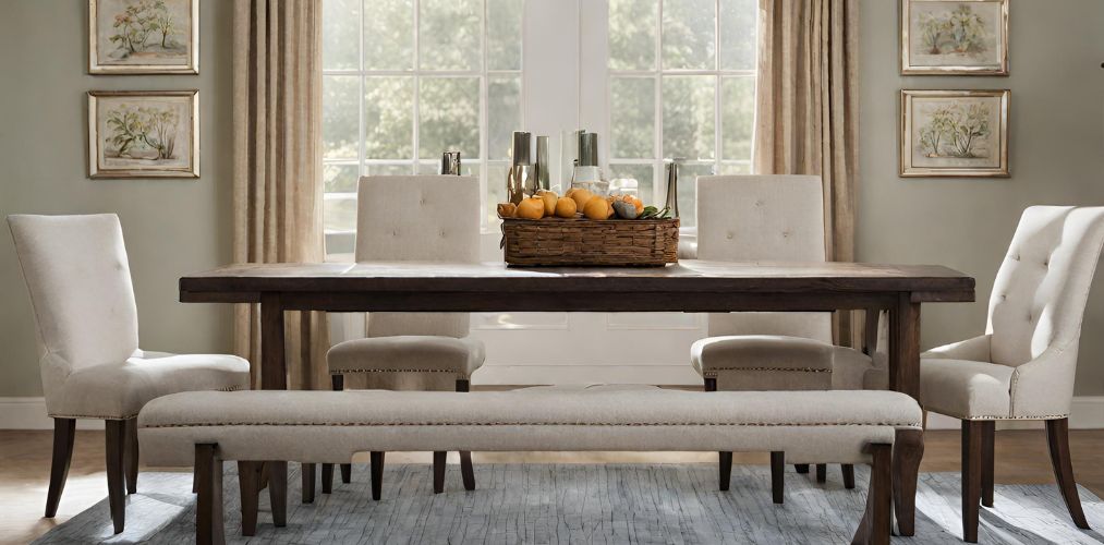 4-seater dining table with upholstered bench - Beautiful Homes