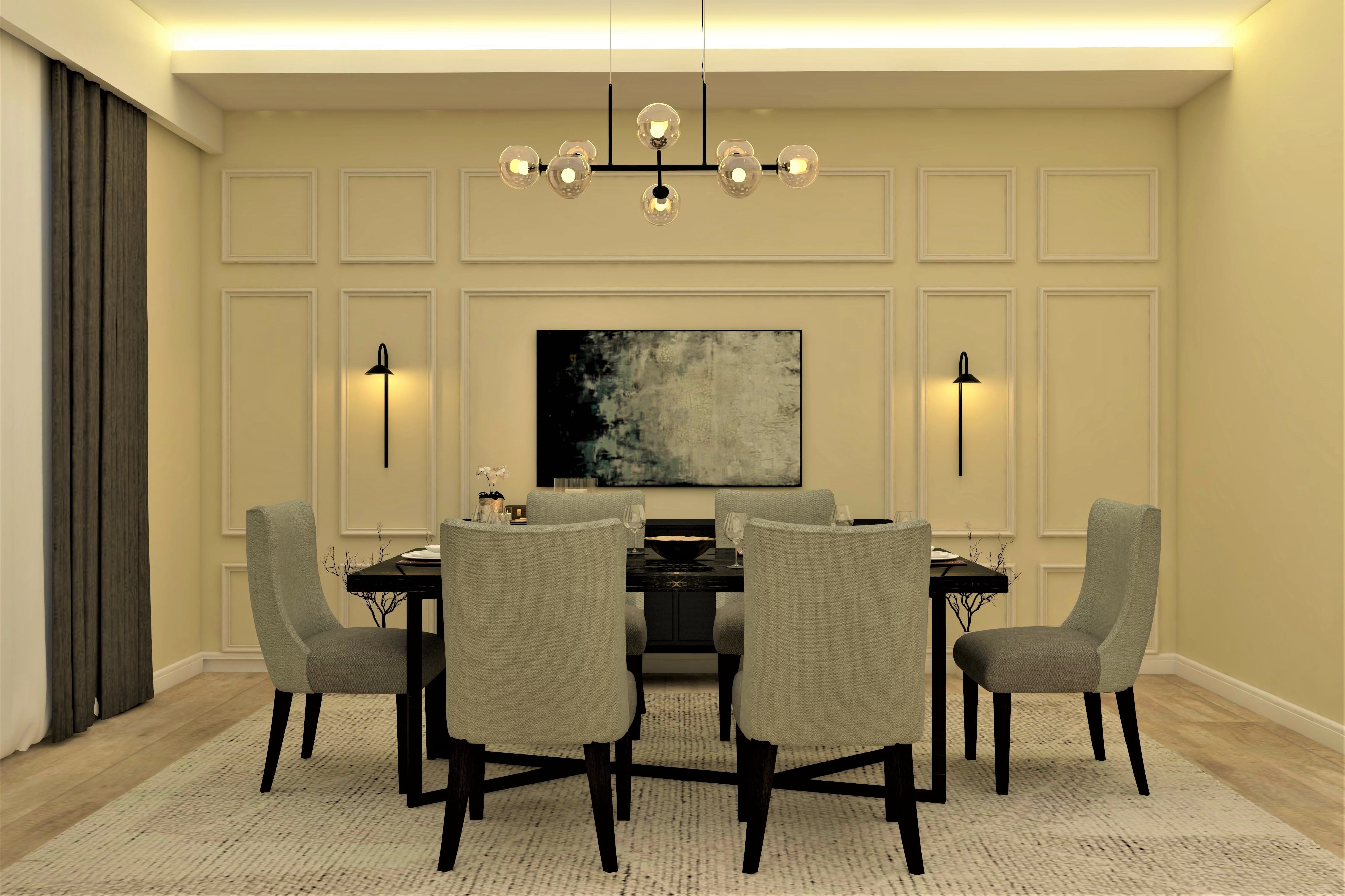 Monochrome minimal dining room design ideas - Beautiful Homes