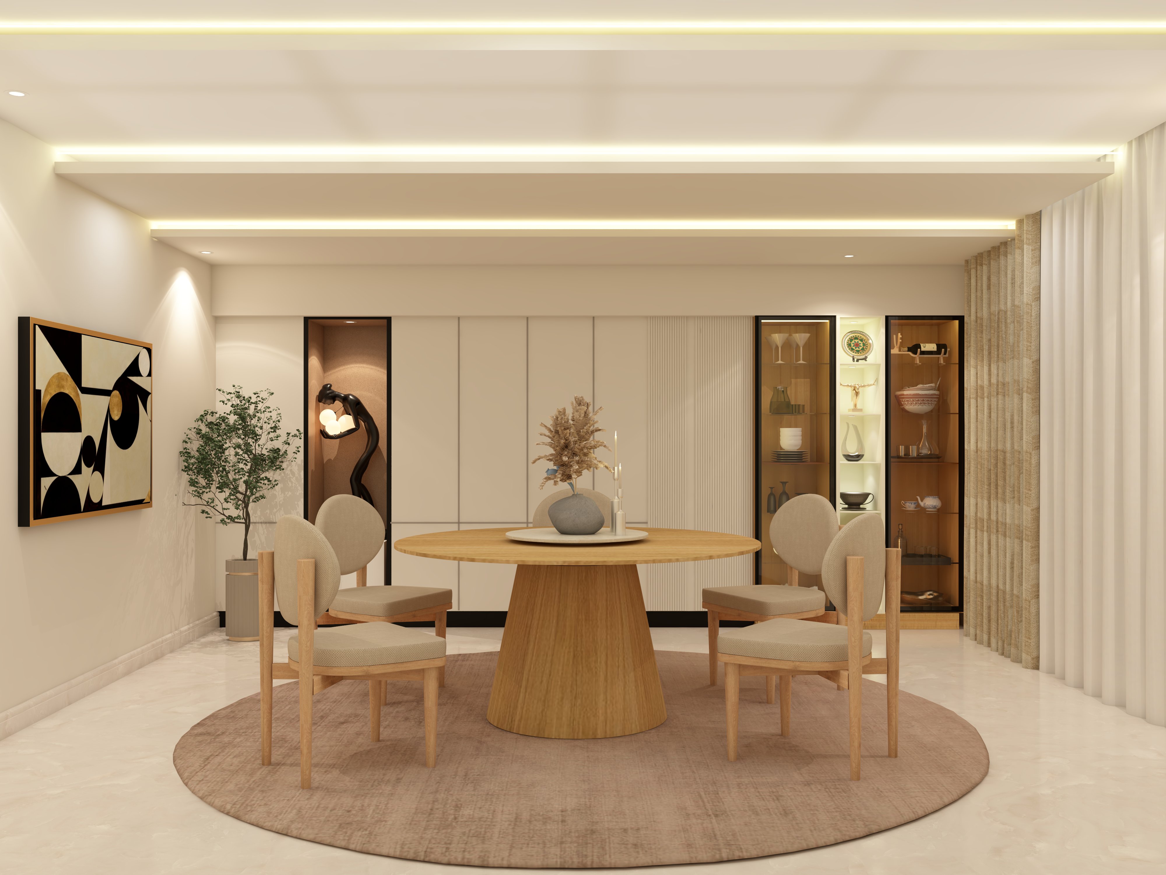 Contemporary dining room with luxe furniture - Beautiful Homes